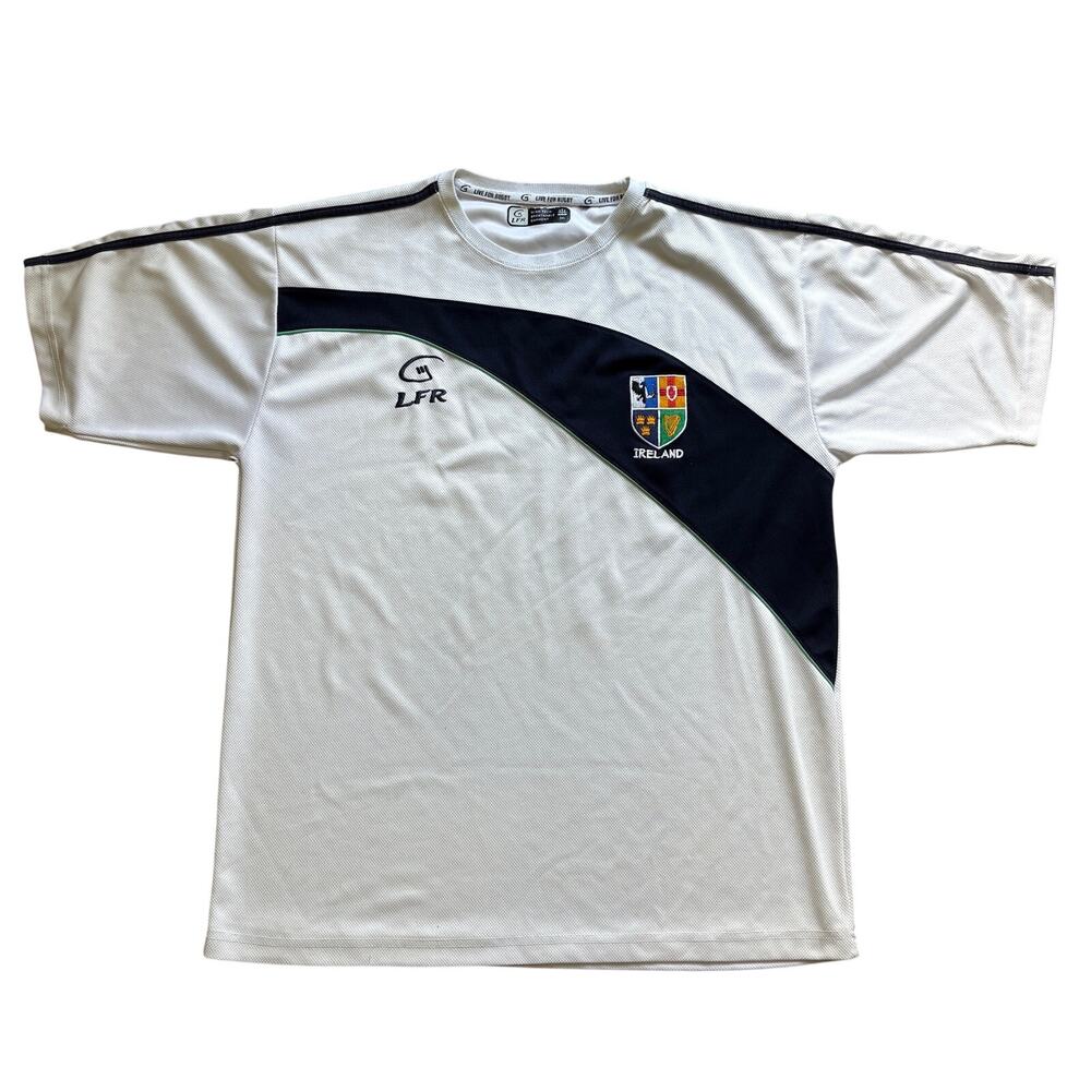 Live For Rugby Ireland Embroidered Jersey White Shirt Short Sleeve Men’s 2XL